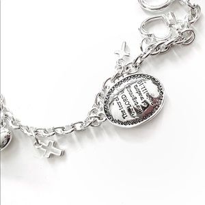 Wisdom Literature Christian Charm Bracelet Silver Psalm Bible Jewelry Faith God